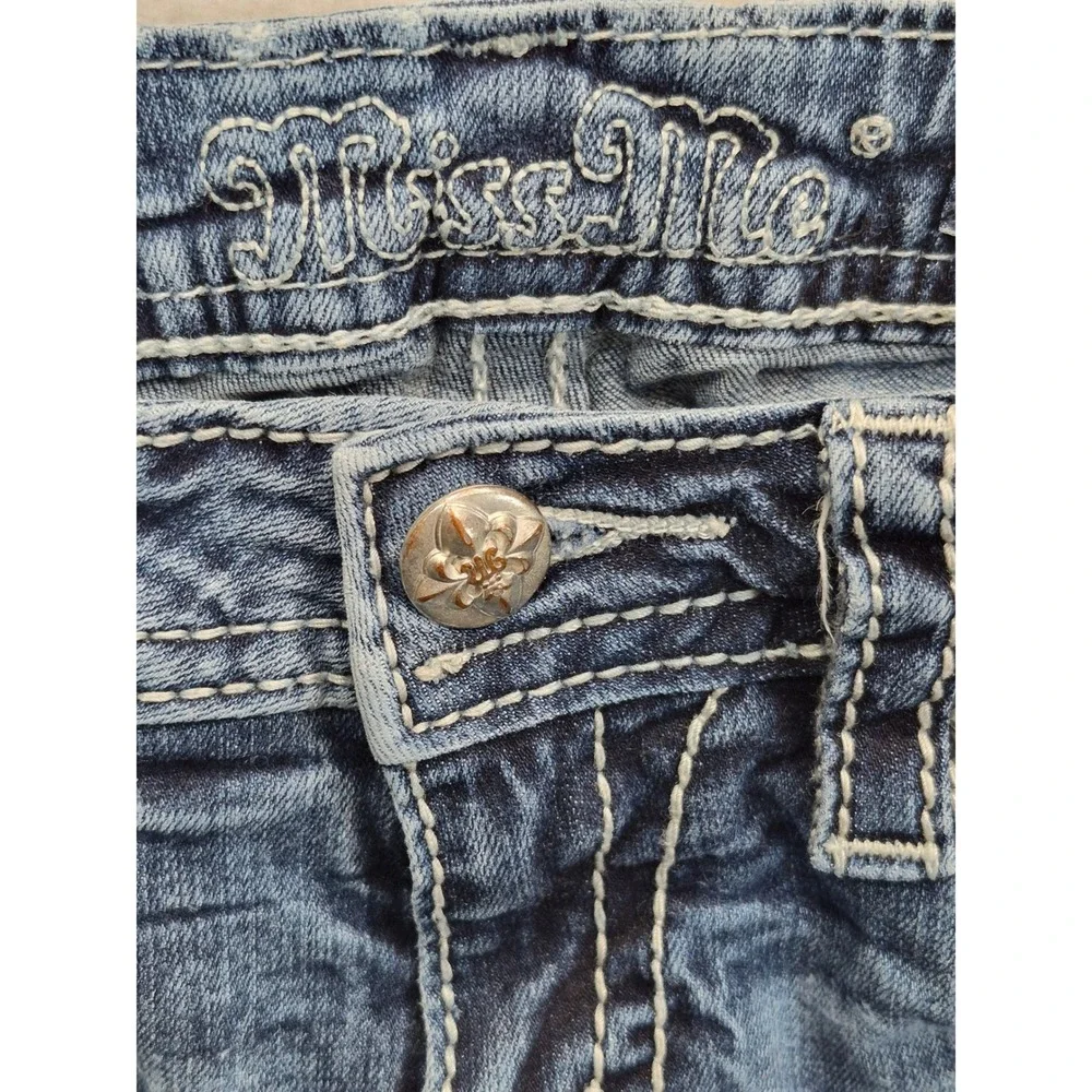Miss Me Bootcut Jeans Women's 25x29 Medium Wash Blue Embellished